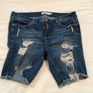 Bermuda style jean shorts